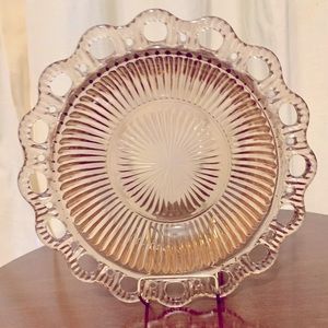Vintage Hocking Pink Depression Glass Old Colony Open Lace Bowl